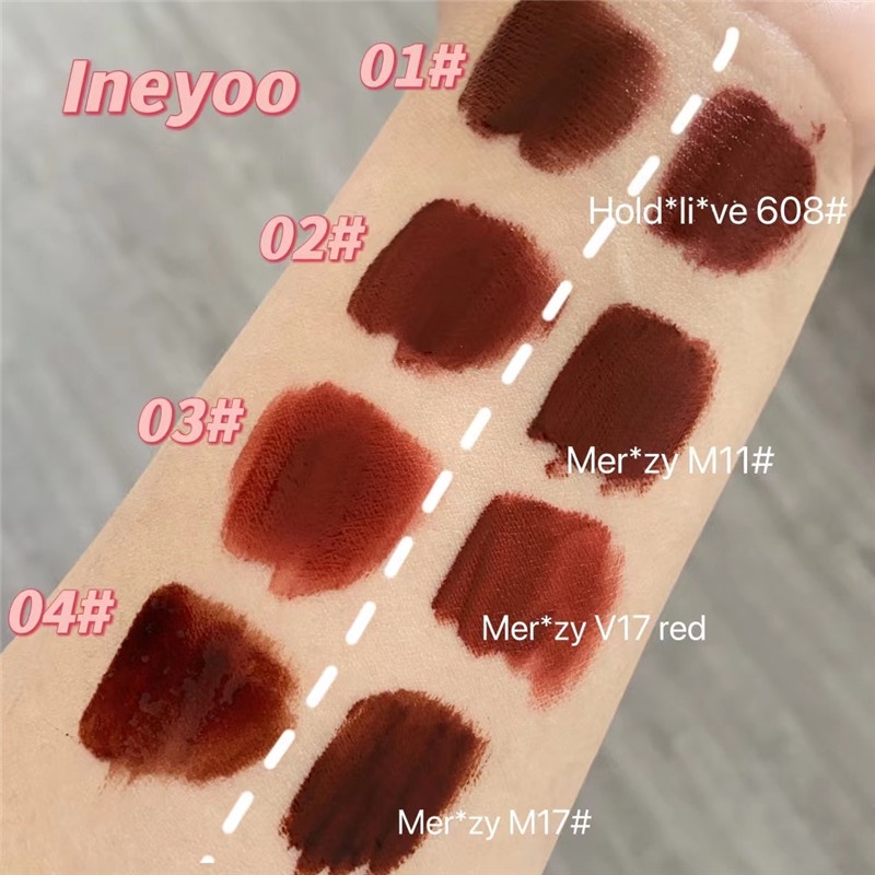Local Stock Cash on Delivery Cherrylove Son Môi Cherrylove Ineyoo 4 Màu Mịn Màng Chống Thấm Nước