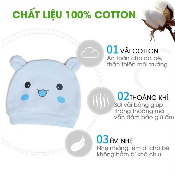 MŨ SƠ SINH CHẤT LIỆU CAO CẤP CÓ TAI HÌNH THÚ