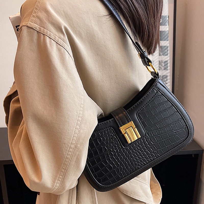 Túi xách IELGY đeo vai vân da cá sấu cao cấp thời trang cho nữ