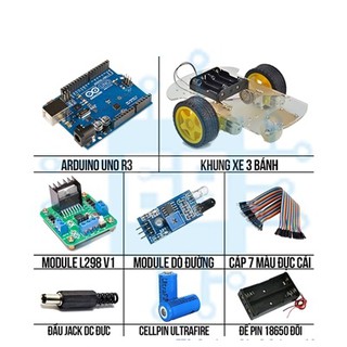 Combo xe robot dò đường xe robot dò line cảm biến hồng ngoại v1 đã nạp sẵn code