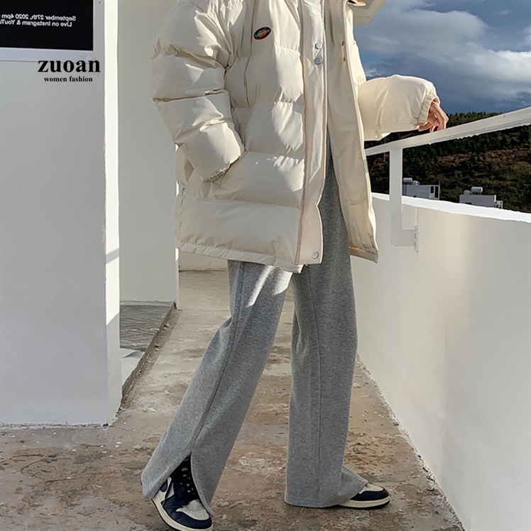 Quần dài SUXI ống rộng lưng cao màu trơn thời trang thu đông cho nữ