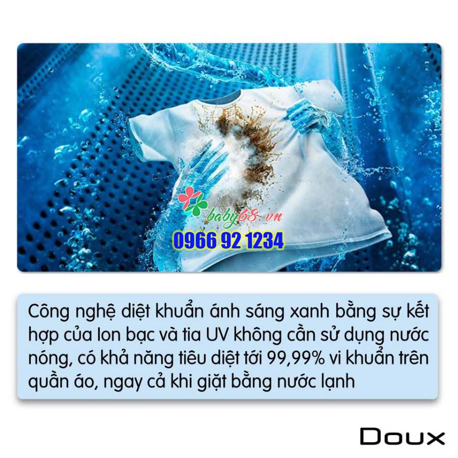 Máy giặt mini Doux lux tự động giặt sạch, diệt khuẩn tối ưu