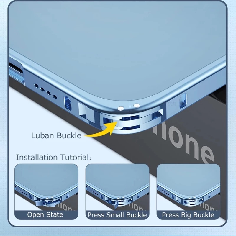 Ốp Lưng Trong Suốt Viền Nhôm Cho Điện Thoại iPhone 13/13 Pro Max /12 Pro/12 Pro Max