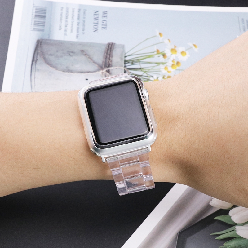 Dây Đeo Trong Suốt Đẹp Mắt Cho Đồng Hồ Thông Minh Apple Watch series 6 SE 1 2 3 4 5 38mm 40mm 42mm 44mm