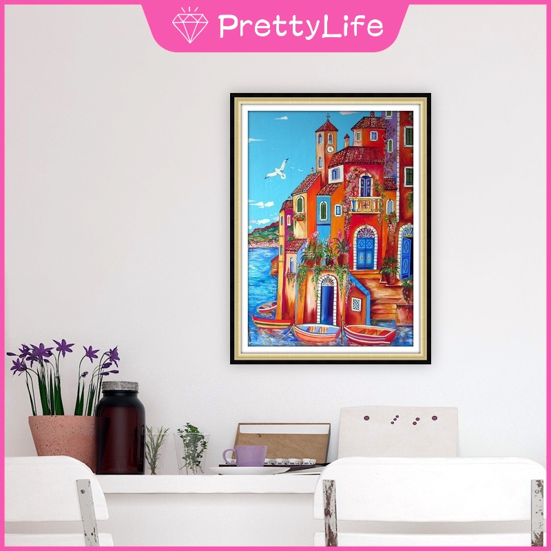 Bộ Tranh Đính Đá 5D Tự Làm 30x40cm/40x50cm Trang Trí Nhà Cửa/Bãi Biển