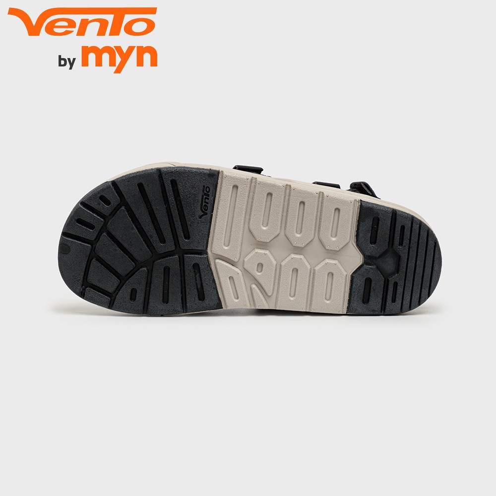 Giày Sandal Vento Nam Nữ F12 F1001 3 quai - Đen ghi