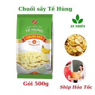 Chuối sấy khô giòn Huynh Đệ Tề Hùng gói 500g, đồ ăn vặt từ trái cây sấy khô