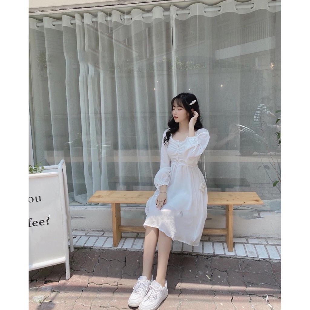 Váy tiểu thư ulzzang khuy ngọc cao cấp - V13 – Blue Girl-[Mã SKAMCLU10 giảm 7% tối đa 20K CÓ FEEDBACK] | BigBuy360 - bigbuy360.vn