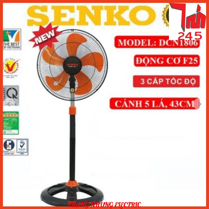 ⚡HÀNG CHÍNH HÃNG ⚡QUẠT ĐỨNG CÔNG NGHIỆP SENKO DCN1806 - màu ngẫu nhiên