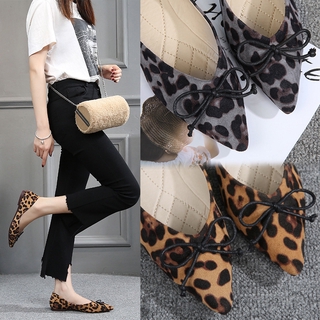Giày Búp Bê Mũi Nhọn Họa Tiết Da Báo Thời Trang 2019 Cho Nữ
