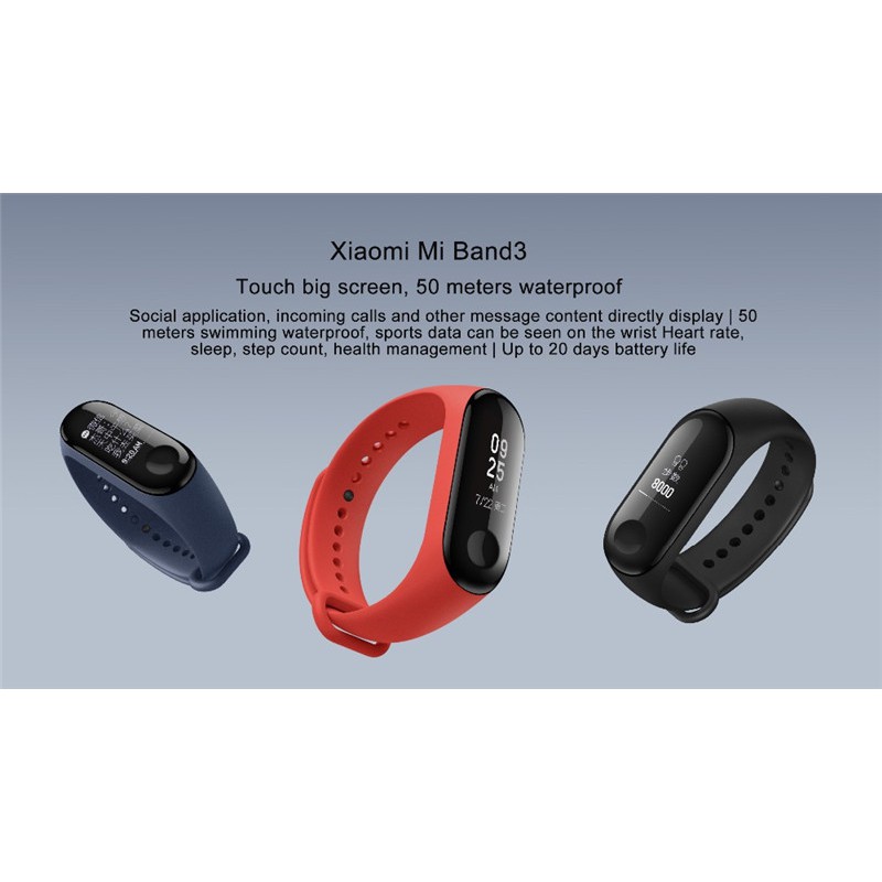 Vòng Đeo Tay Thông Minh Xiaomi MI Band 3 ( Full Tiếng Việt - Màu đen)