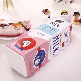 Hộp Bút Hình Hộp Sữa Dễ Thương, Sức Chứa Lớn