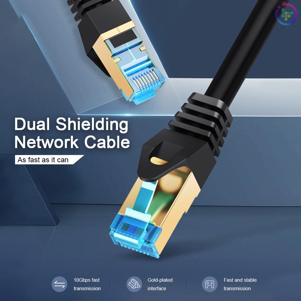 VENTION Cat 7 Ethernet Cable Gigabit Fast Speed Flat Network Cable RJ45 Dual Shielding Cable for Home Business 0.75M