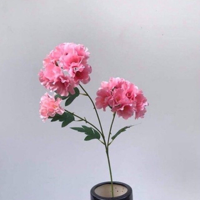 Hoa giả/Hoa lụa - Tú Cầu 3 bông cành dài 70 cm