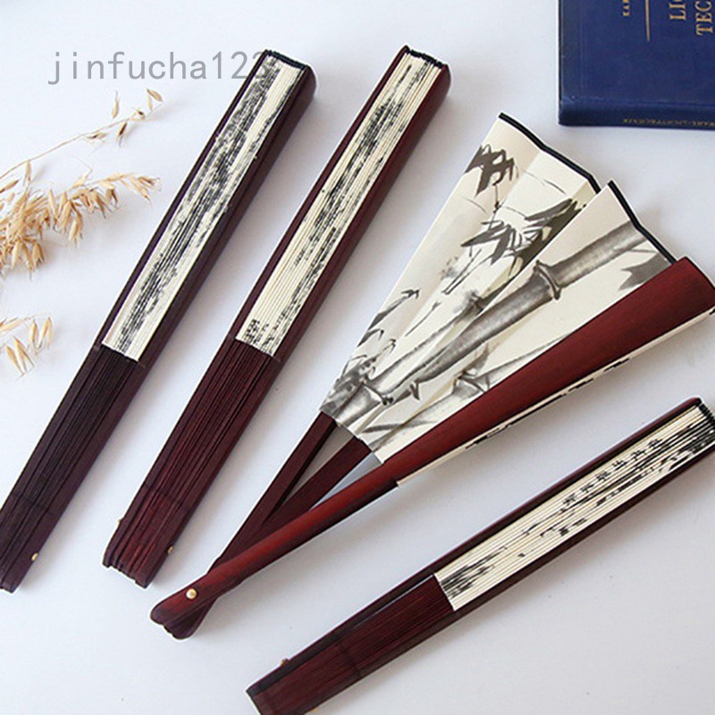 Quạt lụa hai mặt 10 inch phong cách Trung Hoa cổ trang dành cho nam