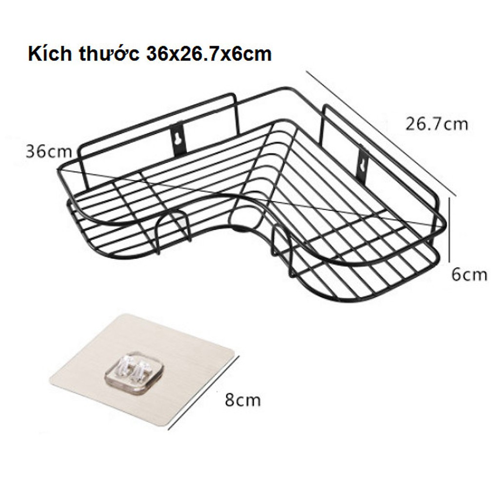 Kệ góc nhà tắm phun sơn tĩnh điện dán tường siêu Chắc trong nhà tắm , nhà bếp tiện dụng - Store4men