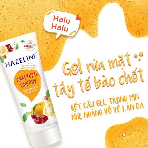 Sữa rửa mặt Hazeline Tẩy tế bào chết Cam Yuzu và Cherry