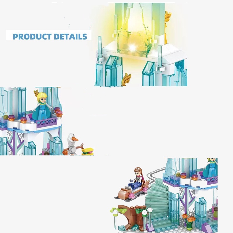 Bộ 287 mảnh lắp ghép xếp hình lâu đài công chúa Elsa xinh xắn