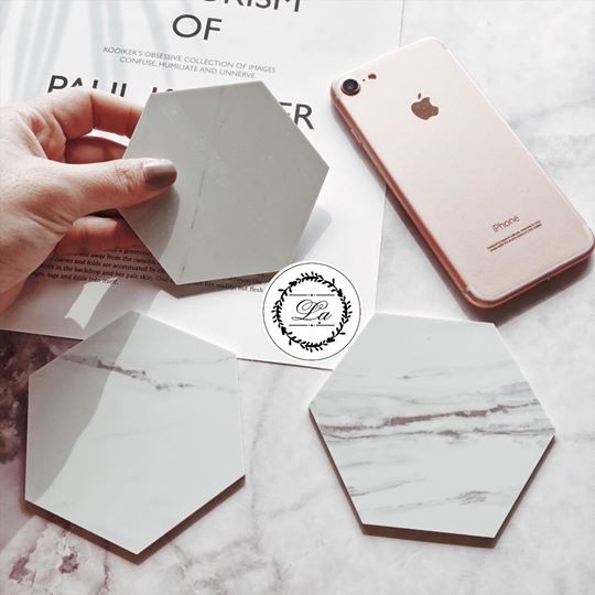 Đĩa đá Marble nhỏ xinh,tấm đá hình tròn,lục giác chụp ảnh trang sức, phụ kiện ...