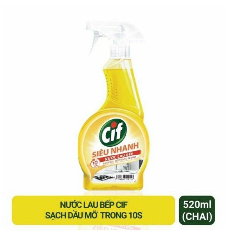 Chai Nước Lau Kính/Lau Đa Năng/ Lau Bếp Cif 520ml