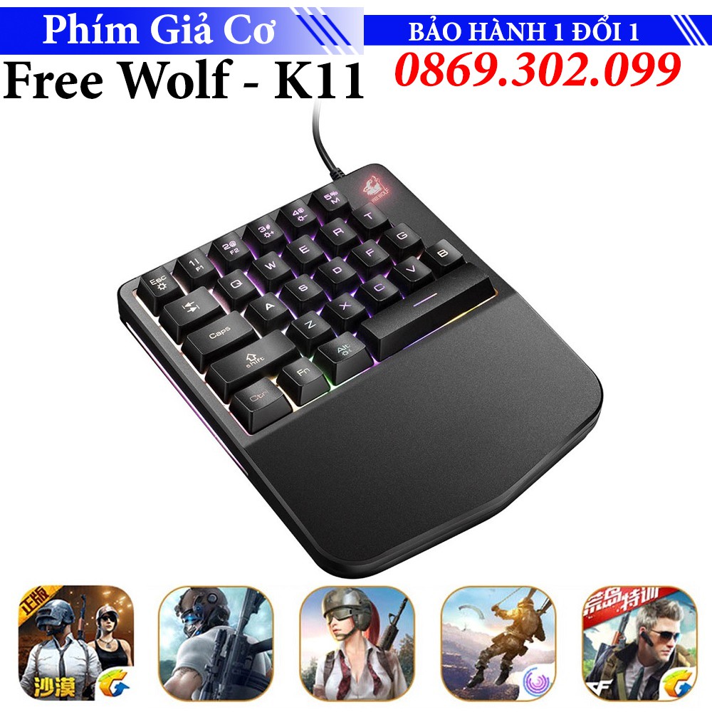 Bàn Phím Giả Cơ Rút gọn Free Wolf K11 Chuyên Game 28 Phím