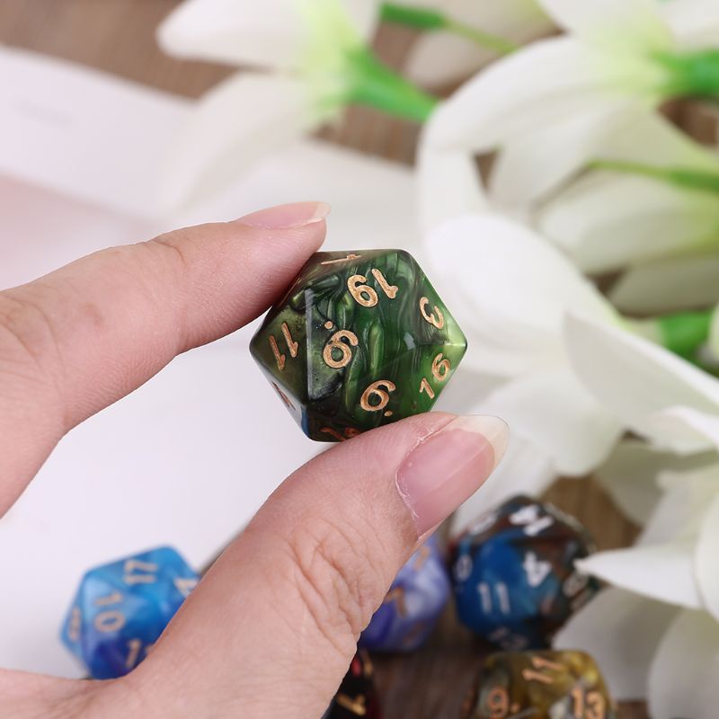 Bộ 7 Xúc Xắc Mặt Số D20 Polyhedral Muti Dùng Để Chơi Game Trong Các Bữa Tiệc