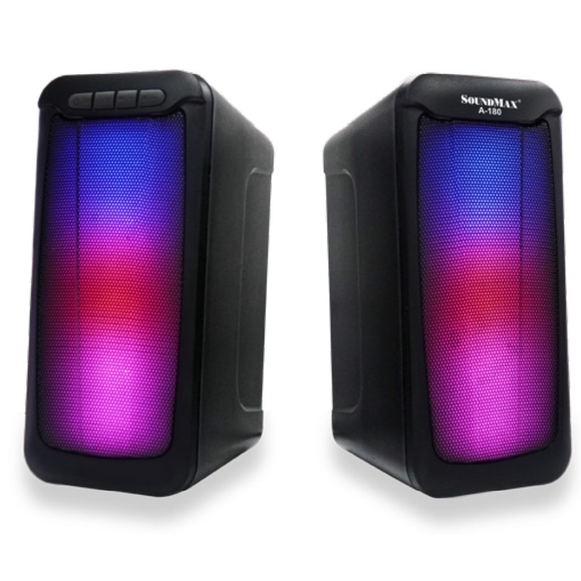 Loa 2.0 SOUNDMAX A180 Chính hãng (Bluetooth, Led RGB). VI TÍNH QUỐC DUY