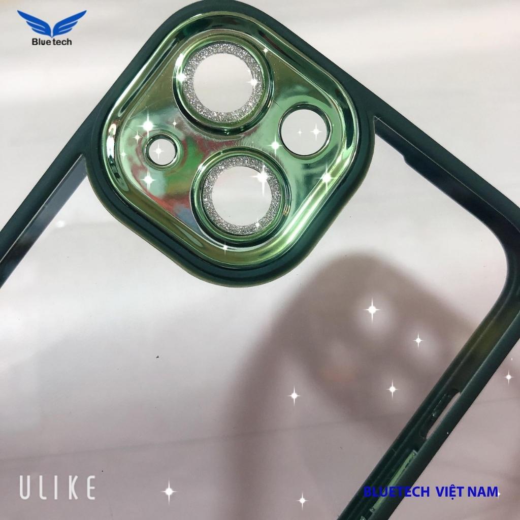 Ốp iphone cao cấp viền đá bảo vệ camera, ốp viền cứng mặt lưng trong suốt chống ố, vân tay Cho iPhone X - 14 ProMAX