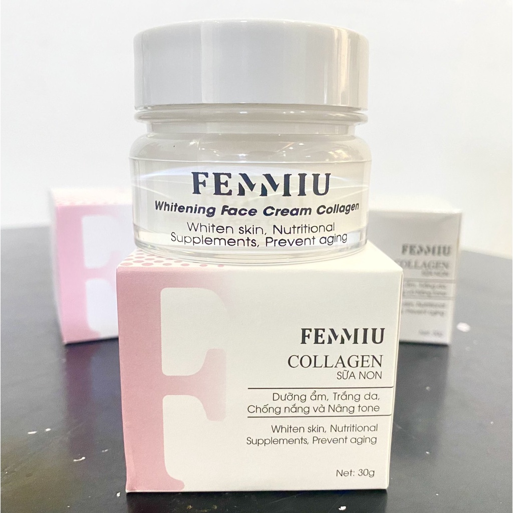 Combo 2 Kem Dưỡng Trắng Dưỡng Ẩm Chống Nắng Collagen Sữa Non 7Days Femmiu Chính Hãng