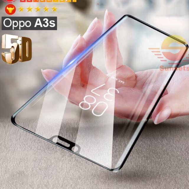 Kính cường lực 5D,9D Loại Xịn oppo A3S ( Tặng miếng lau màn hình)