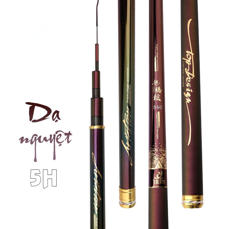 Cần Câu Đơn Cần Câu Đài Dạ Nguyệt 5H, Cần Câu Tay Chính Hãng Cao Cấp Tặng Kèm Ngọn Phụ