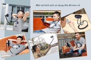 Kẹp điện thoại /ipad  lười đeo cổ