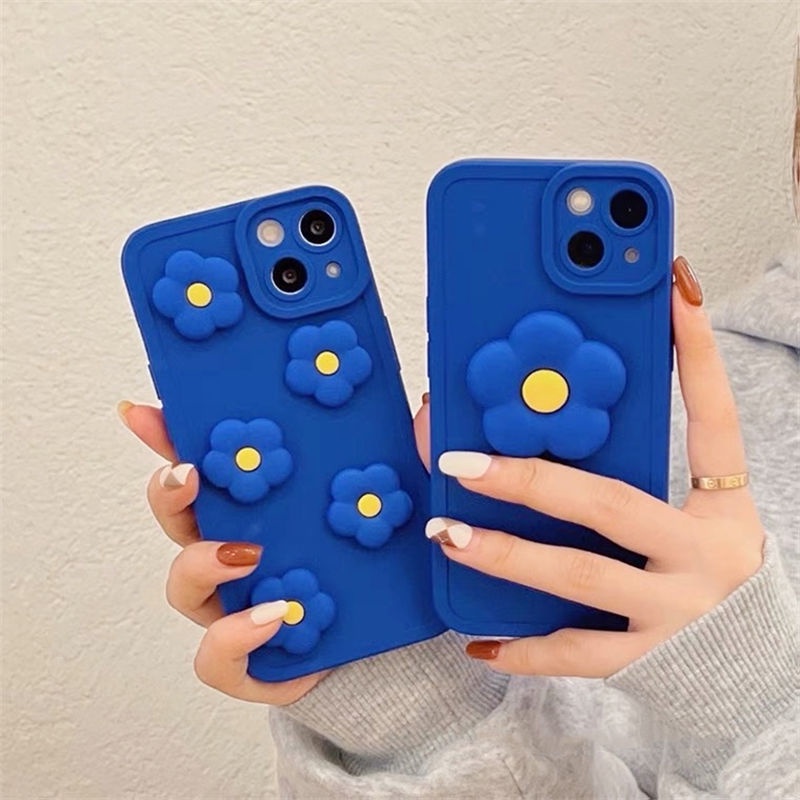 Ốp điện thoại silicon hình hoa 3D thích hợp cho iPhone 12 13 11 Pro Max X Xs Max Xr 7 8 Plus
