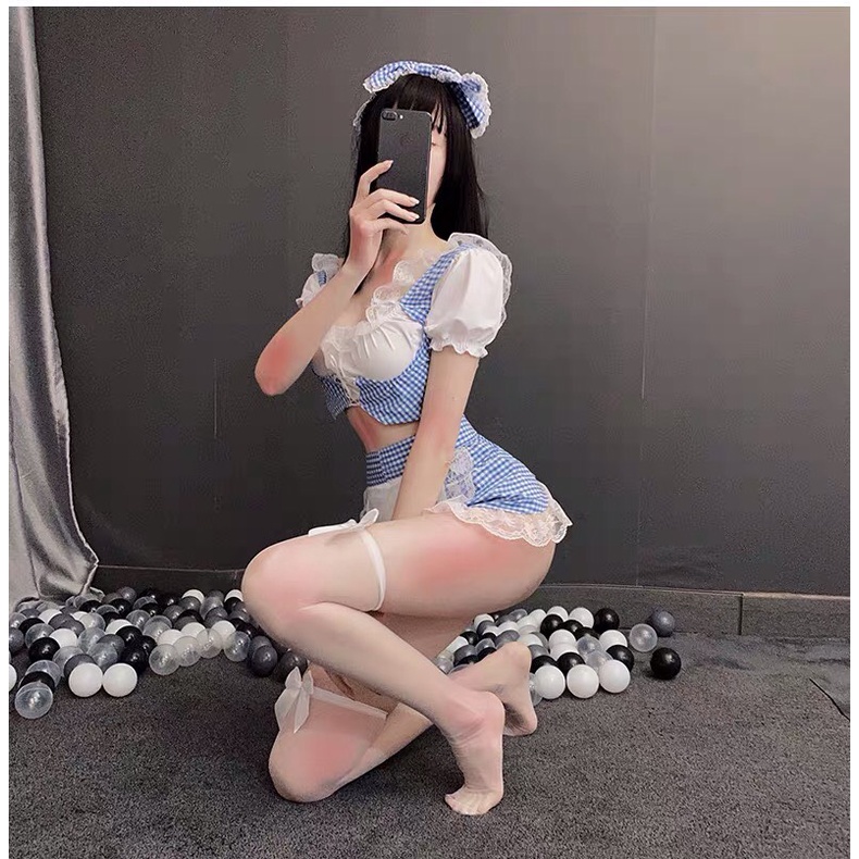 Cosplay hầu gái Nhật Bản Sexy - đồ ngủ cosplay cô giúp việc Màu xanh | BigBuy360 - bigbuy360.vn