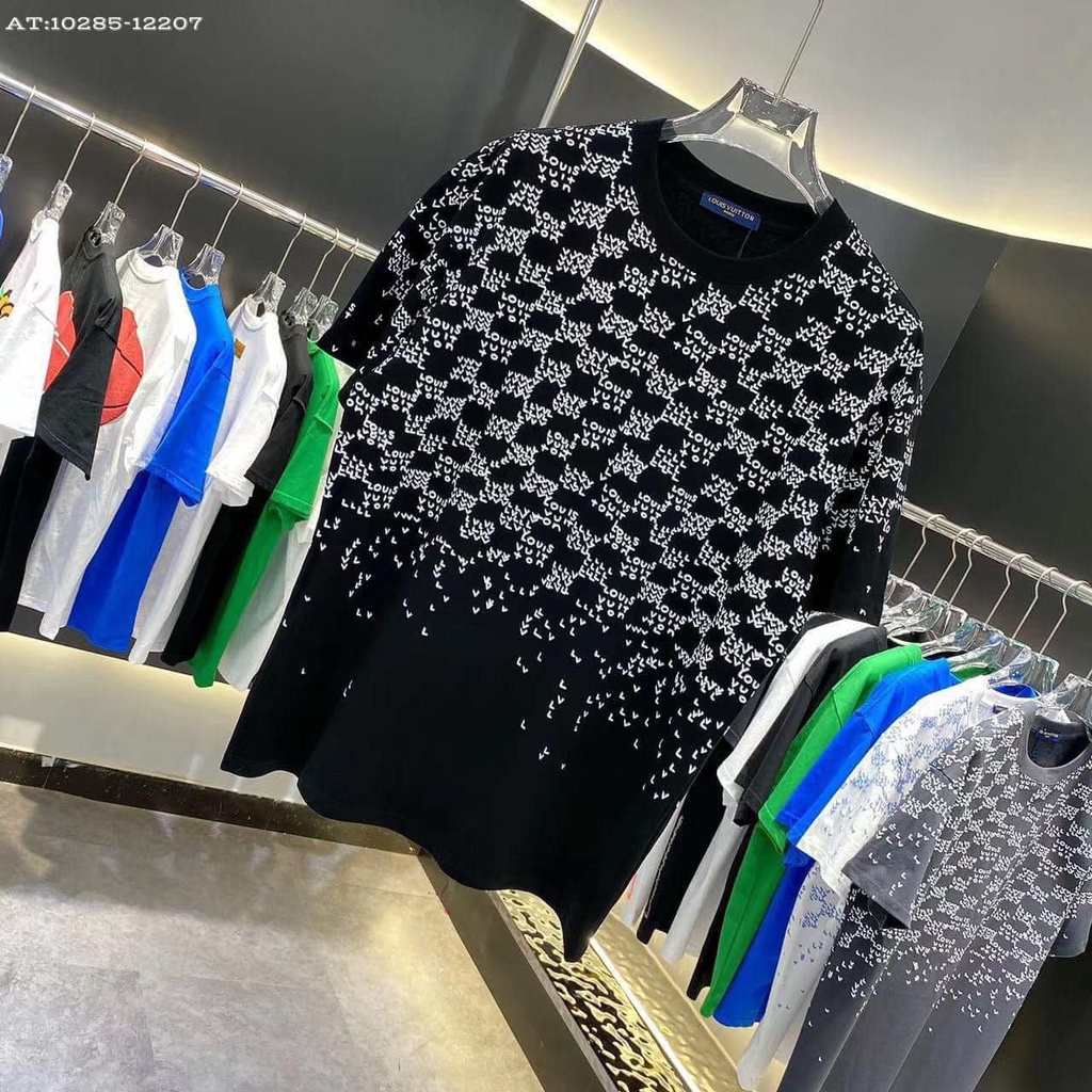 Áo Phông Nam Tay Lỡ Phối Chữ Chéo Cá Tính / Cotton Hàn Mịn Mặc Thể Thao Thoải Mái Mã BTT9384