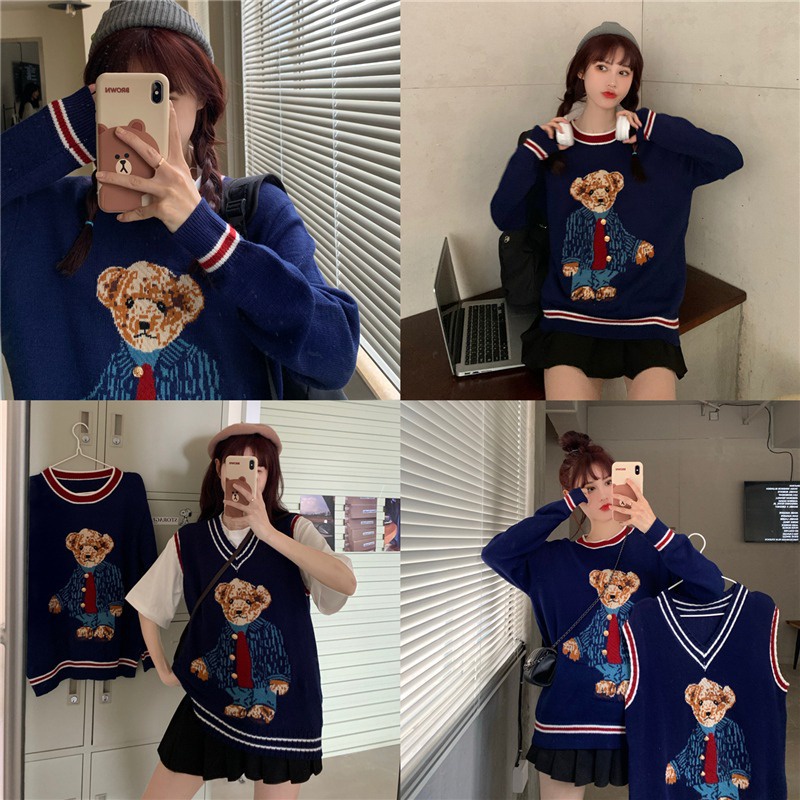 Áo khoác dệt kim cổ chữ V thời trang mùa thu cho nữ | BigBuy360 - bigbuy360.vn