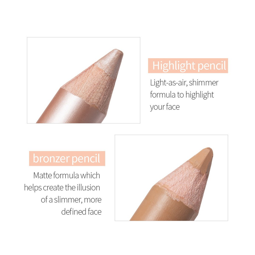 MENOW Double Head Highlighting Shading Pencil Contour Bronzer Face Make Up Waterproof and Long Lasting Makeup Cosmetic Beauty