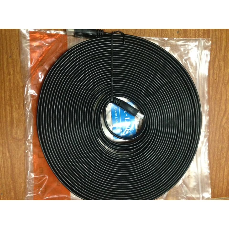 Dây cáp dẹt kết nối TV độ nét cao HDMI 10m (Đen)
