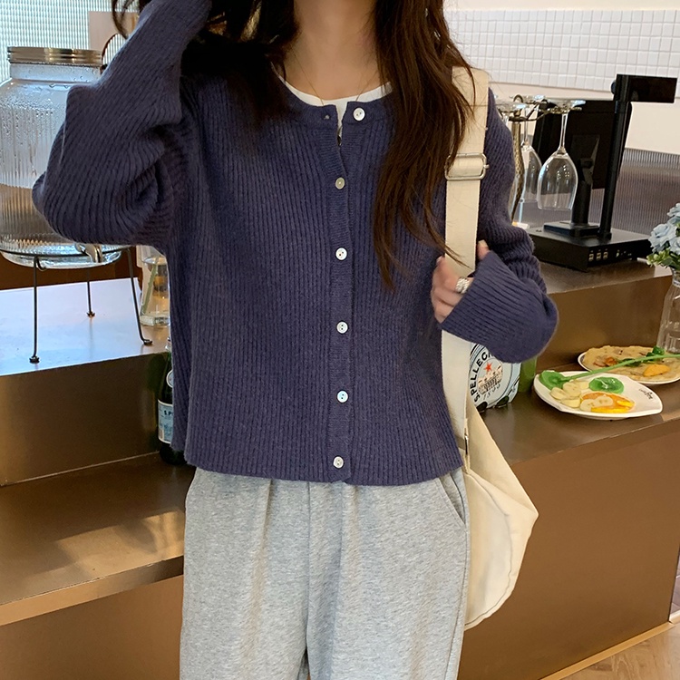 Áo khoác cardigan len nữ mỏng cổ tròn ulzzang Hàn Quốc -  AL07