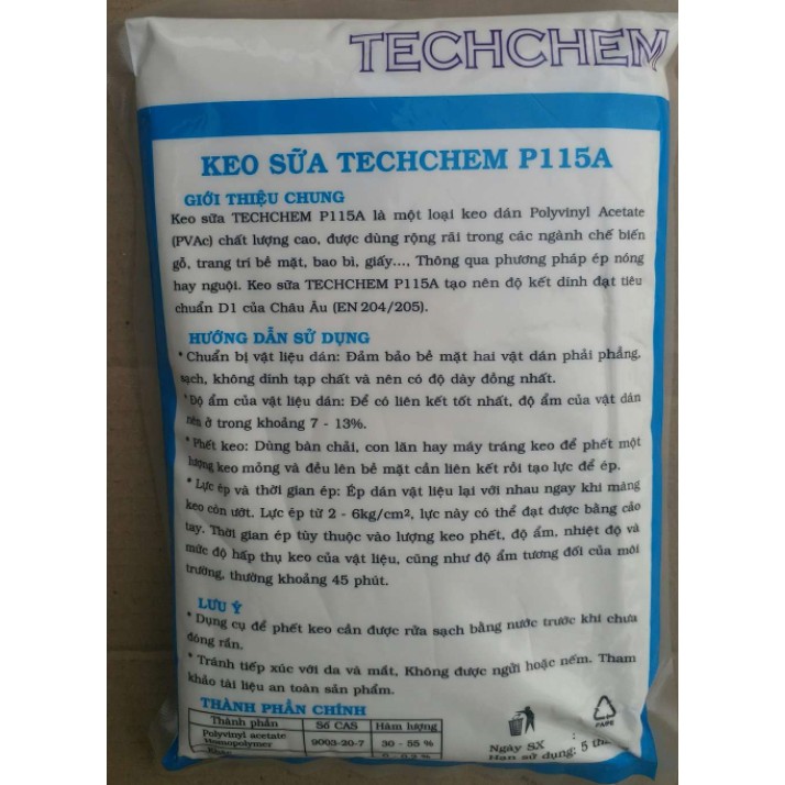 Keo Sữa Techchem P115A𝑭𝒓𝒆𝒆𝒔𝒉𝒊𝒑Keo Dán Giấy Thảm Simili Túi 1kg Tốt Nhất Thị Trường