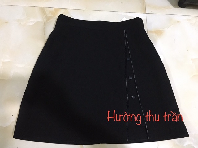 Chân Váy Ngắn Phối Cúc Trẻ Trung Chân Váy Chữ A Công Sở Dài 45cm