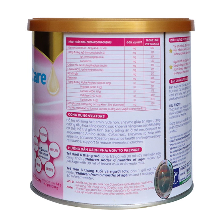 Sữa Non Nutricare ColosCare IGg 24h (42gói/84g)