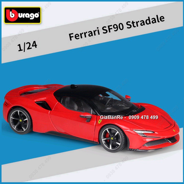 Xe Mô Hình Kim Loại Ferrari Stradale Tỉ Lệ 1:24 - Bburago - Đỏ -  8185.1