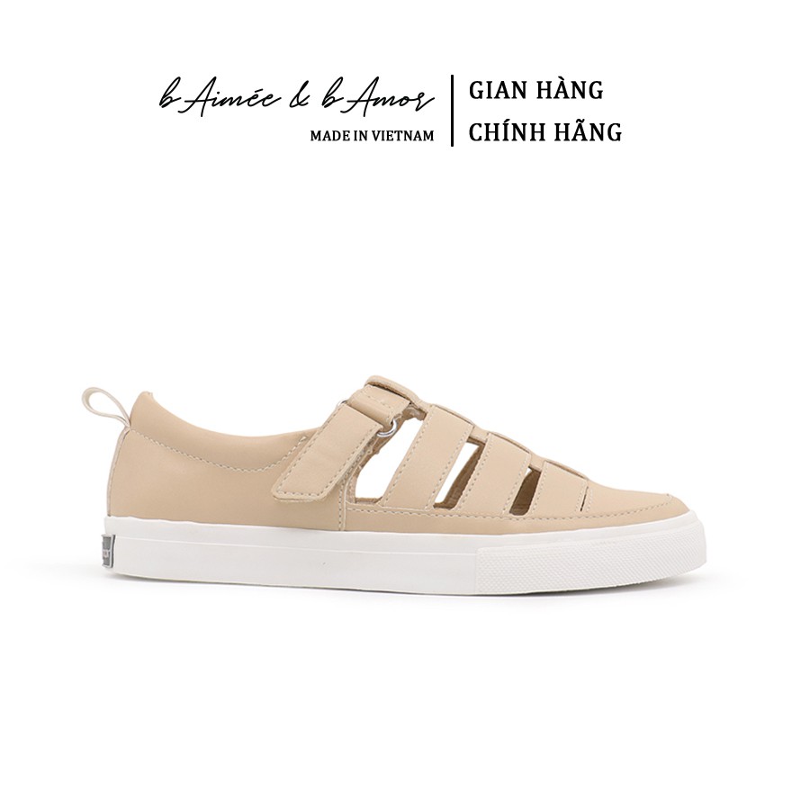Giày Sneaker Nữ bAimée & bAmor Thể Thao Đan Ro Vintage Cổ Thấp Đế Bằng Cao 2cm Hàn Quốc Chính Hãng Đẹp Cao Cấp - MS1571