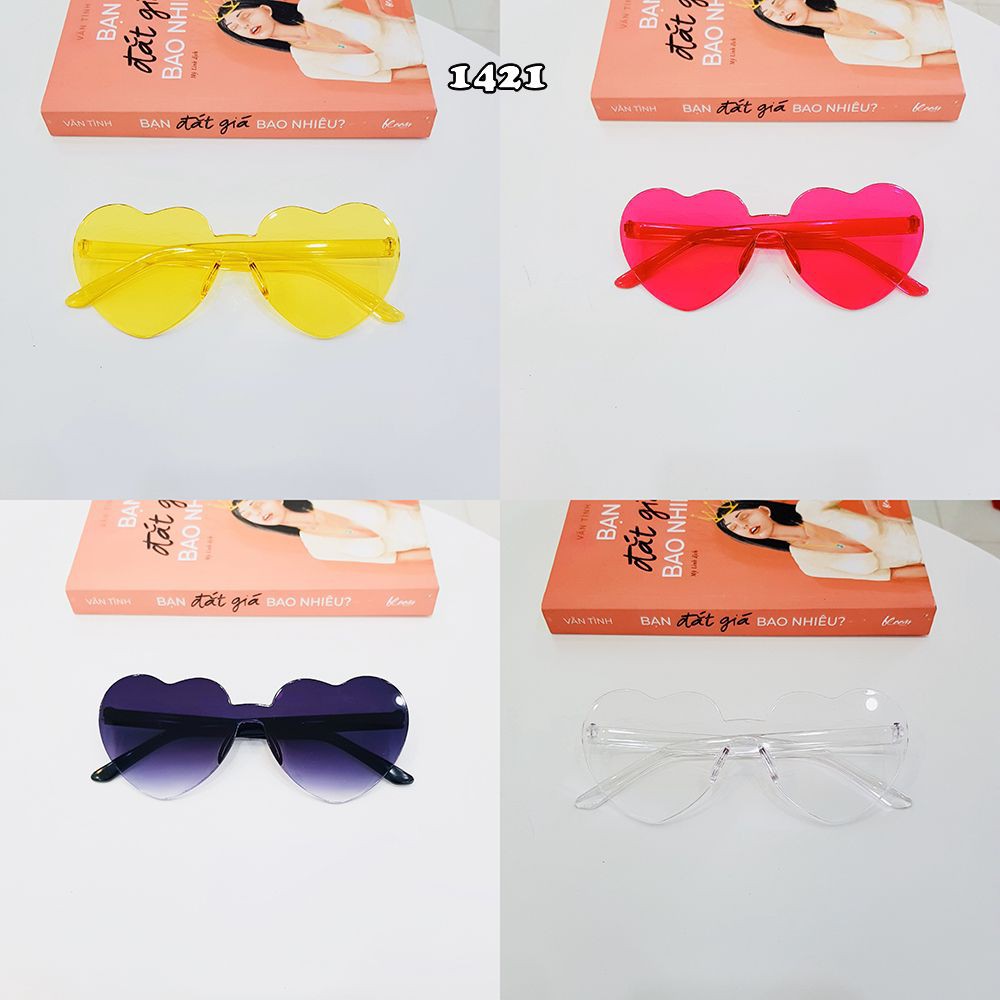 Kính mát nữ thời trang cao cấp gọng trái tim 💖FREESHIP💖 mắt kính râm nam nữ sành điệu giá rẻ Ah1421 | BigBuy360 - bigbuy360.vn
