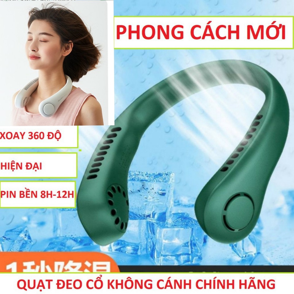 Quạt điều hòa mini đeo cổ không cánh có chế độ làm mát nhanh và lọc không khí bản đặc biệt loại tốt USB