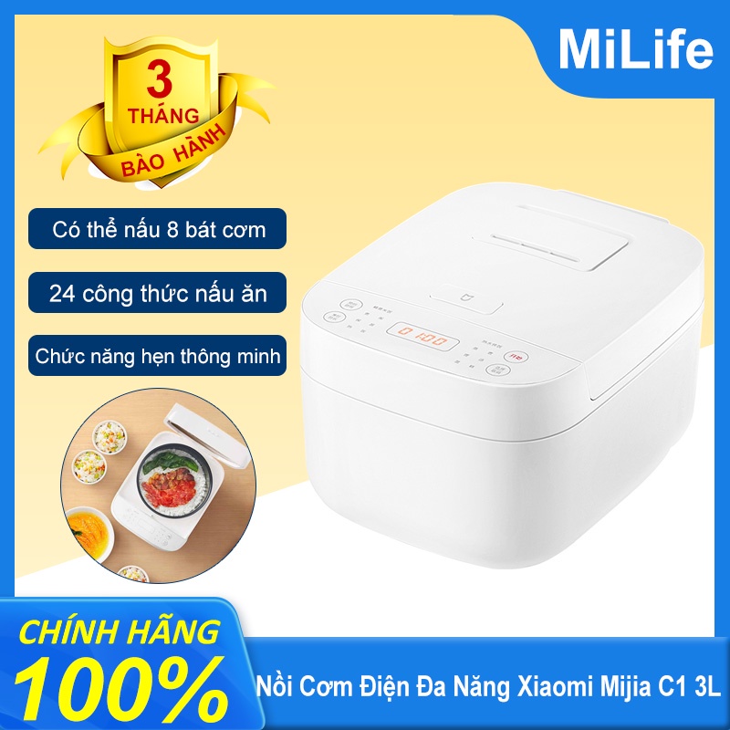 Nồi Cơm Điện Đa Năng Xiaomi Mijia C1 3L/4L Chống Dính Cao Cấp, Nấu Cơm Ngon, Hẹn Giờ Nấu, Kiểm Soát Nhiệt Độ