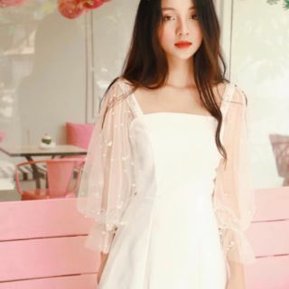 Váy tay ren bồng đính hạt