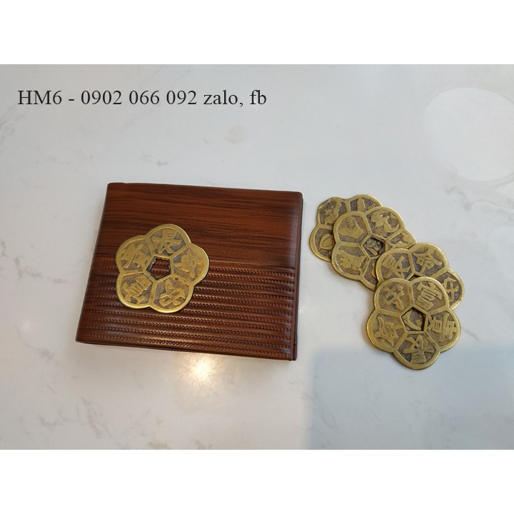 Đồng tiền hoa mai phong thủy bỏ ví chiêu tài