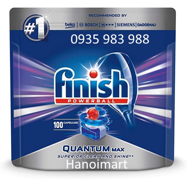 Finish Quantum Powerballs Dishwashing Detergent Tabs 100 Tabs - Finish quantum Dishwasher Detergent Tablets 100 tablets